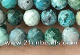 CCS882 15.5 inches 5.5mm faceted round natural chrysocolla beads
