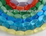 CCT08 Faceted brick 14 inches 9*16mm cats eye beads Wholesale
