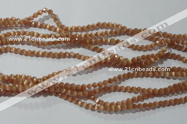 CCT308 15 inches 4mm faceted round cats eye beads wholesale