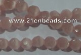 CCT342 15 inches 5mm faceted round cats eye beads wholesale