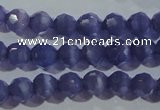 CCT347 15 inches 5mm faceted round cats eye beads wholesale