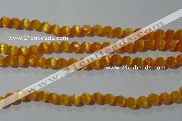 CCT378 15 inches 8mm faceted round cats eye beads wholesale