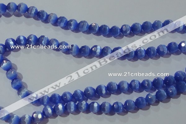 CCT382 15 inches 8mm faceted round cats eye beads wholesale