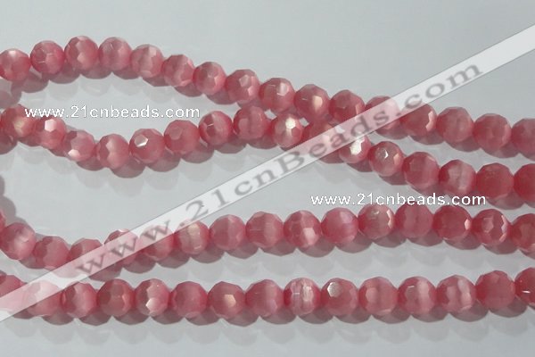 CCT391 15 inches 10mm faceted round cats eye beads wholesale