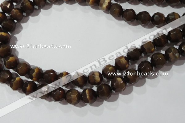 CCT395 15 inches 10mm faceted round cats eye beads wholesale