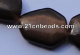 CCT43 15 inches 22*25mm freeform black coffee cats eye beads wholesale