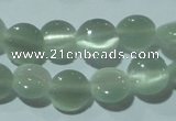 CCT451 15 inches 6mm flat round cats eye beads wholesale