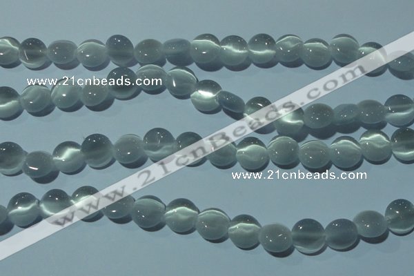 CCT482 15 inches 8mm flat round cats eye beads wholesale