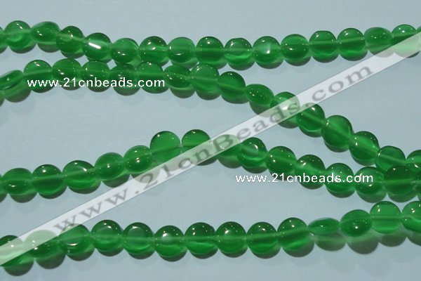 CCT497 15 inches 8mm flat round cats eye beads wholesale