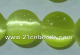 CCT549 15 inches 12mm flat round cats eye beads wholesale