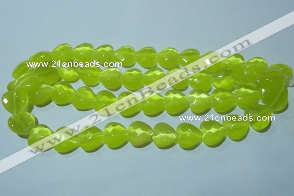 CCT985 15 inches 16*16mm faceted heart cats eye beads wholesale