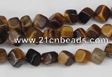 CCU104 15.5 inches 6*6mm cube yellow tiger eye beads wholesale