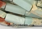CCU1172 15 inches 4*13mm cuboid imitation sea sediment jasper beads