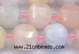 CCU1287 15 inches 9mm - 10mm faceted cube morganite beads
