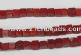 CCU21 15.5 inches 5*5mm cube red jasper beads wholesale