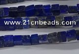 CCU315 15.5 inches 4*4mm cube lapis lazuli beads wholesale