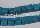 CCU62 15.5 inches 8*8mm cube turquoise beads wholesale