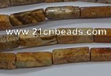 CCU738 15.5 inches 4*13mm cuboid picture jasper beads wholesale