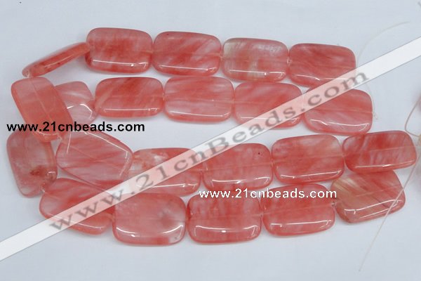 CCY163 15.5 inches 25*35mm rectangle cherry quartz beads wholesale