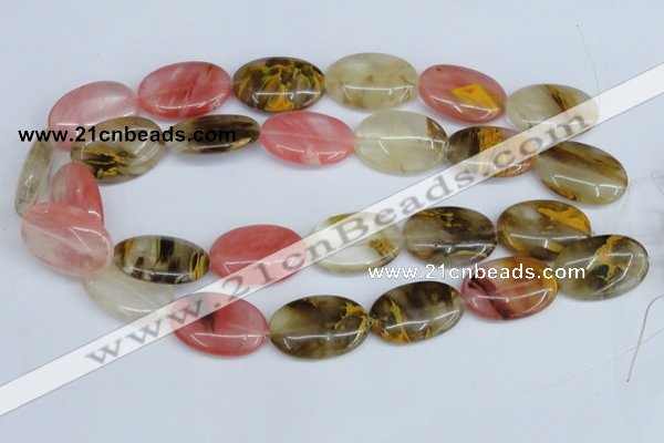 CCY220 15.5 inches 20*30mm oval volcano cherry quartz beads