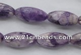 CDA334 15.5 inches 10*20mm faceted rice dyed dogtooth amethyst beads