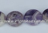 CDA68 15.5 inches 20mm flat round dogtooth amethyst beads wholesale