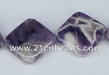 CDA92 15.5 inches 20*20mm rhombic dogtooth amethyst beads wholesale