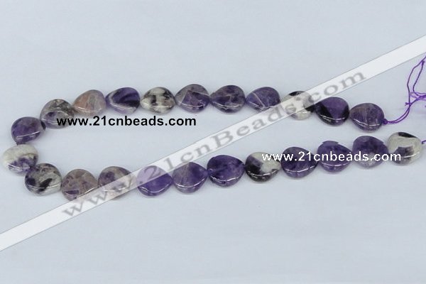 CDA94 15.5 inches 18*18mm heart dogtooth amethyst beads wholesale