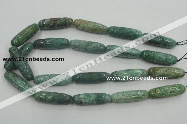 CDB12 12*40mm carved cylinder natural new dragon blood jasper beads
