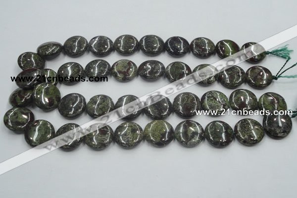 CDB209 15.5 inches 20mm flat round natural dragon blood jasper beads