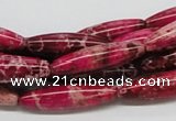 CDE10 15.5 inches 8*30mm rice dyed sea sediment jasper beads