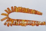 CDE1001 Top drilled 9*15mm - 10*45mm sticks sea sediment jasper beads