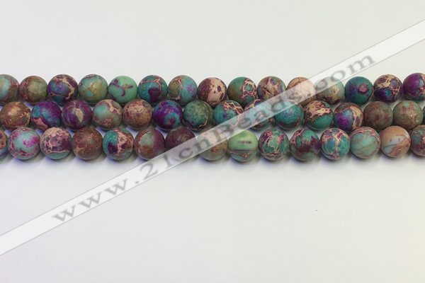 CDE1036 15.5 inches 6mm round matte sea sediment jasper beads