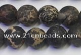 CDE1047 15.5 inches 8mm round matte sea sediment jasper beads