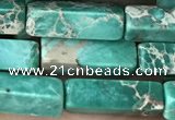 CDE1489 15.5 inches 4*13mm cuboid synthetic sea sediment jasper beads