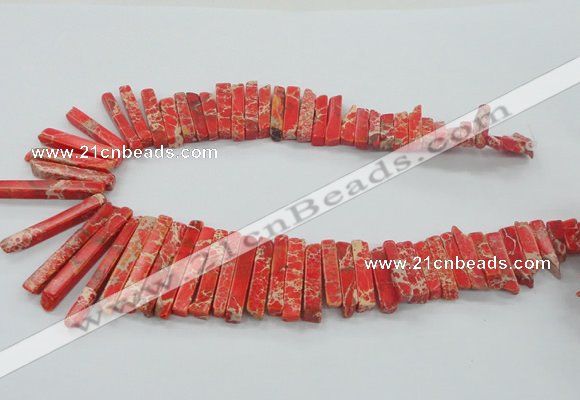 CDE1509 Top drilled 5*15mm - 6*55mm sticks sea sediment jasper beads