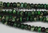 CDE160 15.5 inches 3*6mm rondelle dyed sea sediment jasper beads