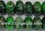 CDE165 15.5 inches 11*18mm rondelle dyed sea sediment jasper beads