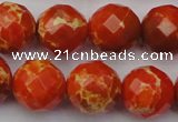 CDE2106 15.5 inches 18mm faceted round dyed sea sediment jasper beads