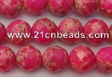 CDE2111 15.5 inches 8mm faceted round dyed sea sediment jasper beads