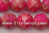 CDE2117 15.5 inches 20mm faceted round dyed sea sediment jasper beads