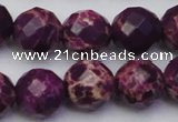 CDE2147 15.5 inches 20mm faceted round dyed sea sediment jasper beads