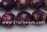 CDE2149 15.5 inches 24mm faceted round dyed sea sediment jasper beads