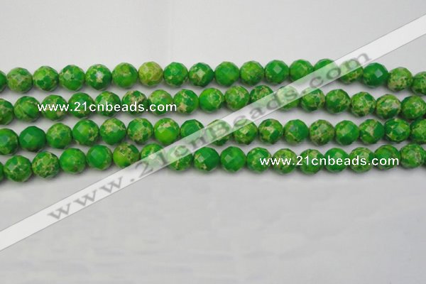 CDE2191 15.5 inches 8mm faceted round dyed sea sediment jasper beads