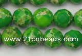 CDE2192 15.5 inches 10mm faceted round dyed sea sediment jasper beads