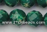 CDE2208 15.5 inches 22mm faceted round dyed sea sediment jasper beads