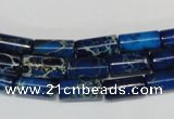CDE226 15.5 inches 6*12mm tube dyed sea sediment jasper beads