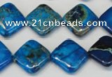 CDE248 15.5 inches 16*16mm diamond dyed sea sediment jasper beads