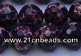CDE2537 15.5 inches 18mm faceted round dyed sea sediment jasper beads