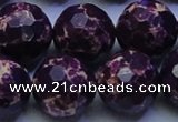 CDE2539 15.5 inches 22mm faceted round dyed sea sediment jasper beads